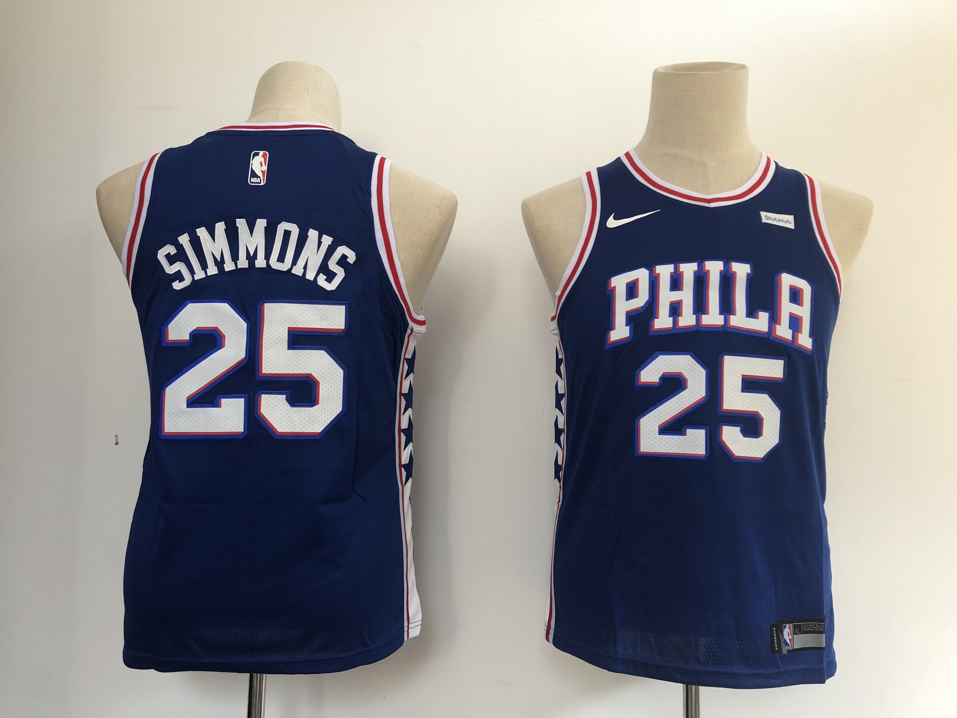 Youth Philadelphia 76ers 25 Simmons blue Nike NBA Jerseys